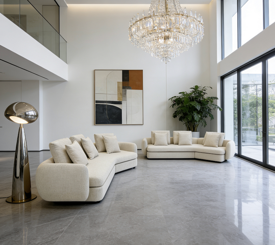  Sofá de lino y algodón de alta gama 